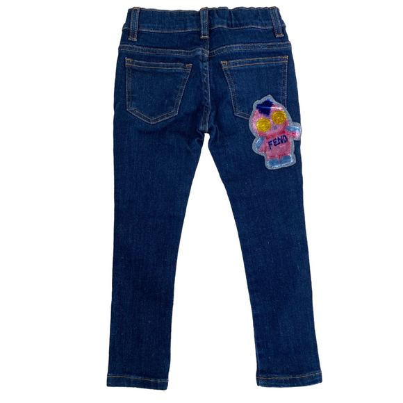 NWOT Fendi Owl Patch Kids Jeans - 4T - Picture 1 of 7